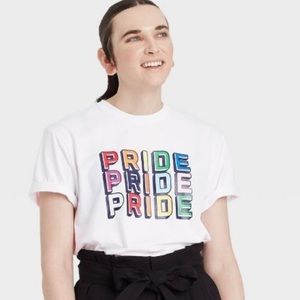 Pride Rainbow T-Shirt Adult 2XL White Colorful LGBTQ Crew Neck Target 2021 XXL